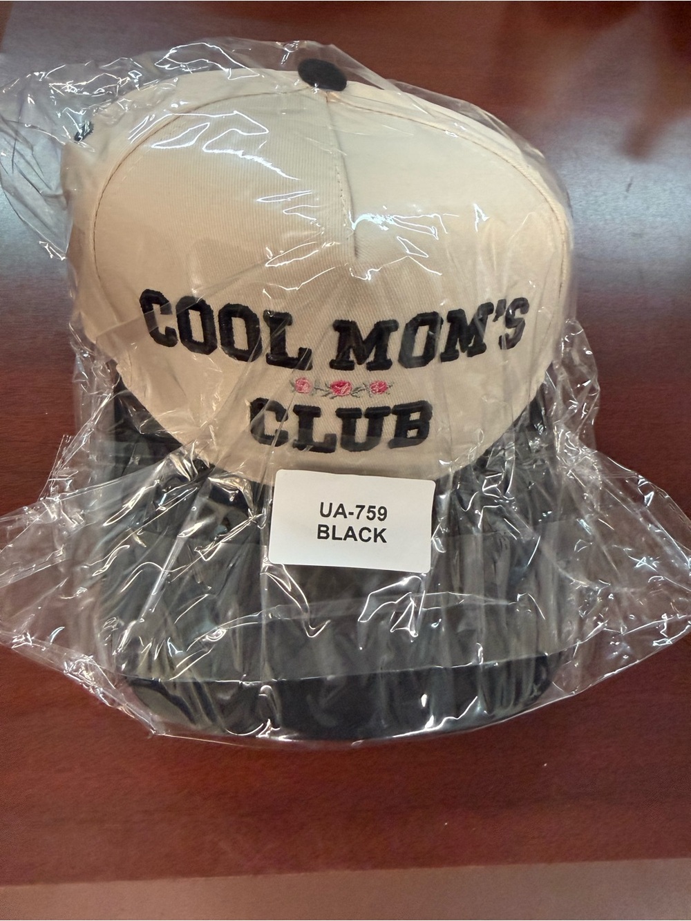 Zenana Outfitters Cool Mom's Club Hat - Cream and Black